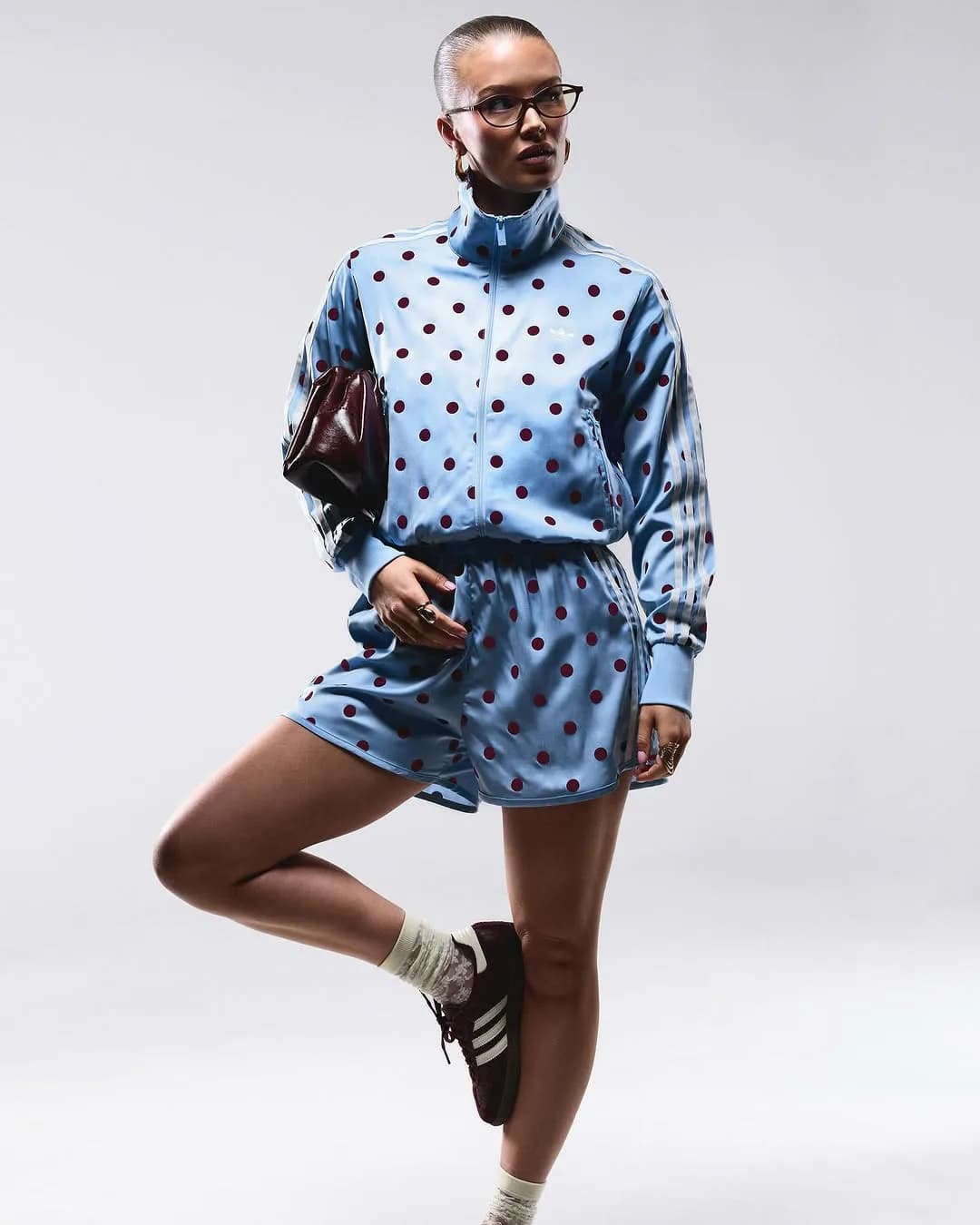 adidas Originals Drops A Viral Satin Polka Dot Tracksuit In 3 Nostalgic Colors