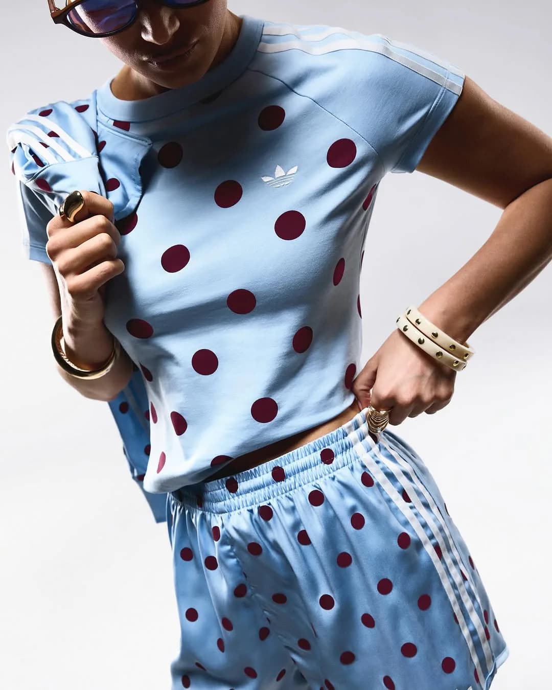 adidas Originals Drops A Viral Satin Polka Dot Tracksuit In 3 Nostalgic Colors