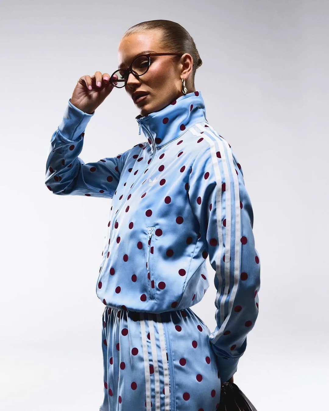 adidas Originals Drops A Viral Satin Polka Dot Tracksuit In 3 Nostalgic Colors