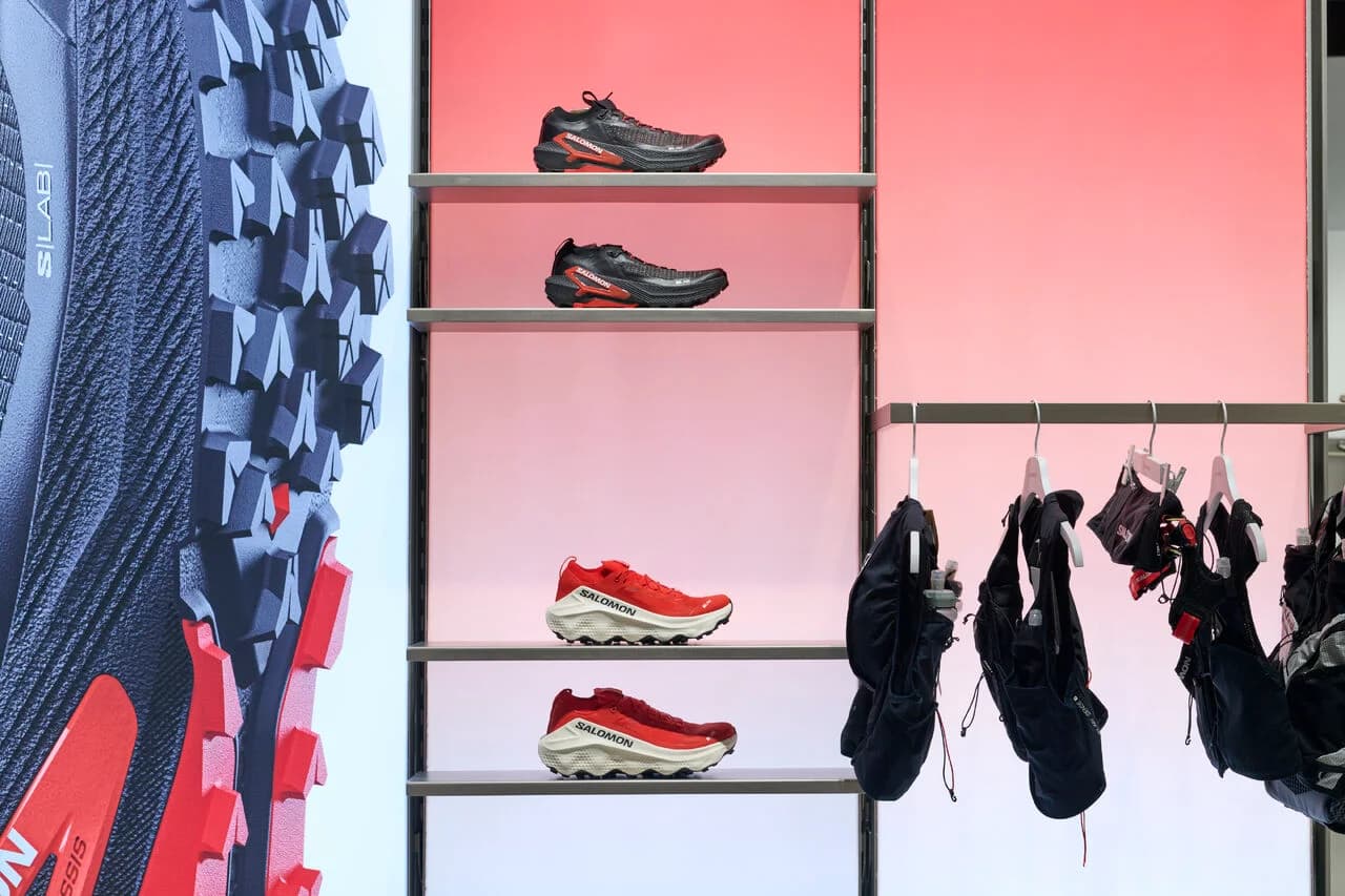 Salomon footwear and apparel display at the Liverpool store