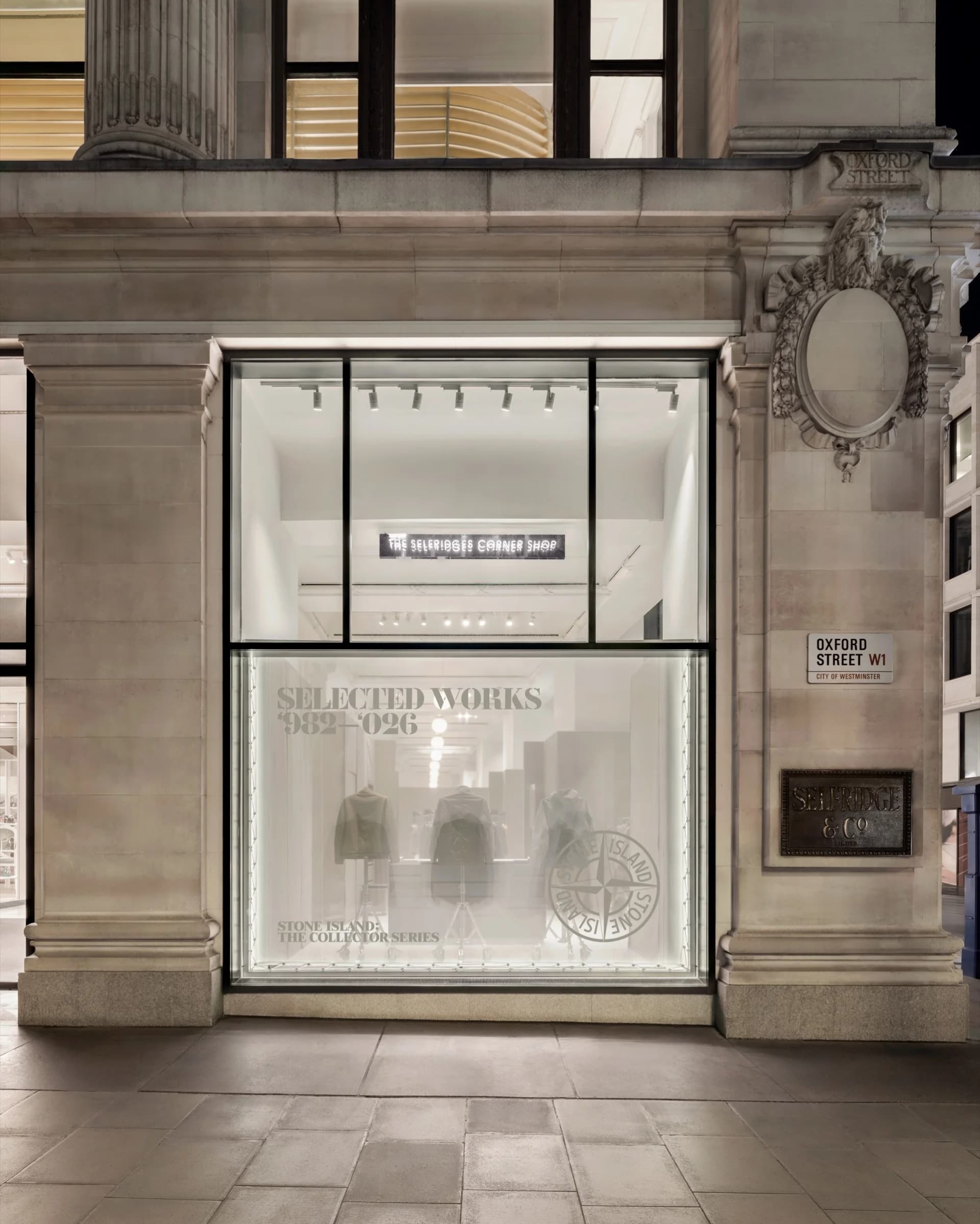 Stone Island Collector Series window at Selfridges Corner Shop