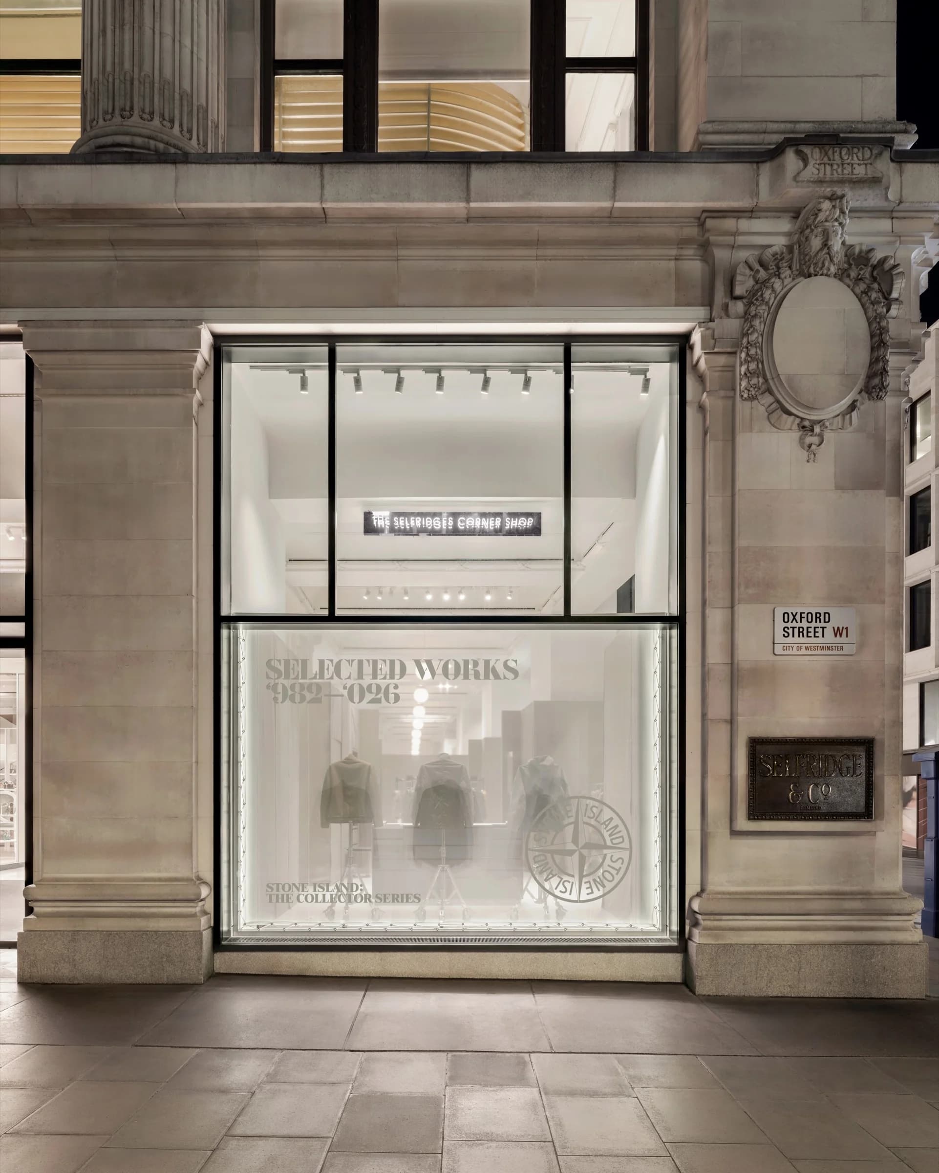 Stone Island Collector Series window at Selfridges Corner Shop