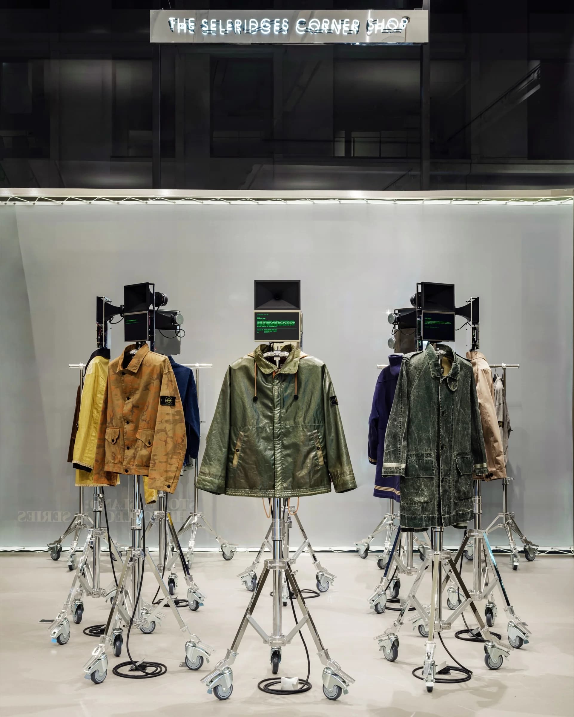 Archive Stone Island outerwear displayed at Selfridges