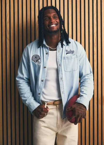 CeeDee Lamb in a Cowboys shirt styled by Abercrombie and Fitch