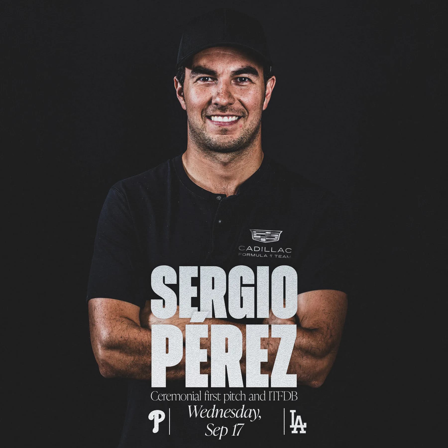 Checo Pérez Throws First Pitch at Dodger Stadium for Mexican Heritage Month