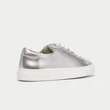 Rear side view of a Calla Star silver metallic sneaker
