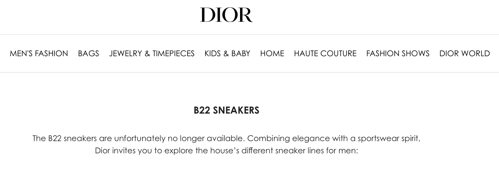 Dior B22 Sneaker Discontinued