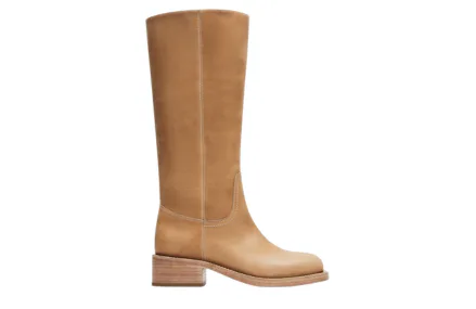 Tan Steve Madden Riggs Banana knee-high leather boot