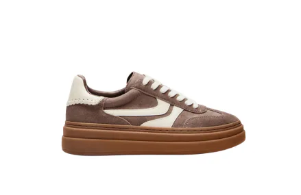 Brown and cream Steve Madden Dodge platform sneaker