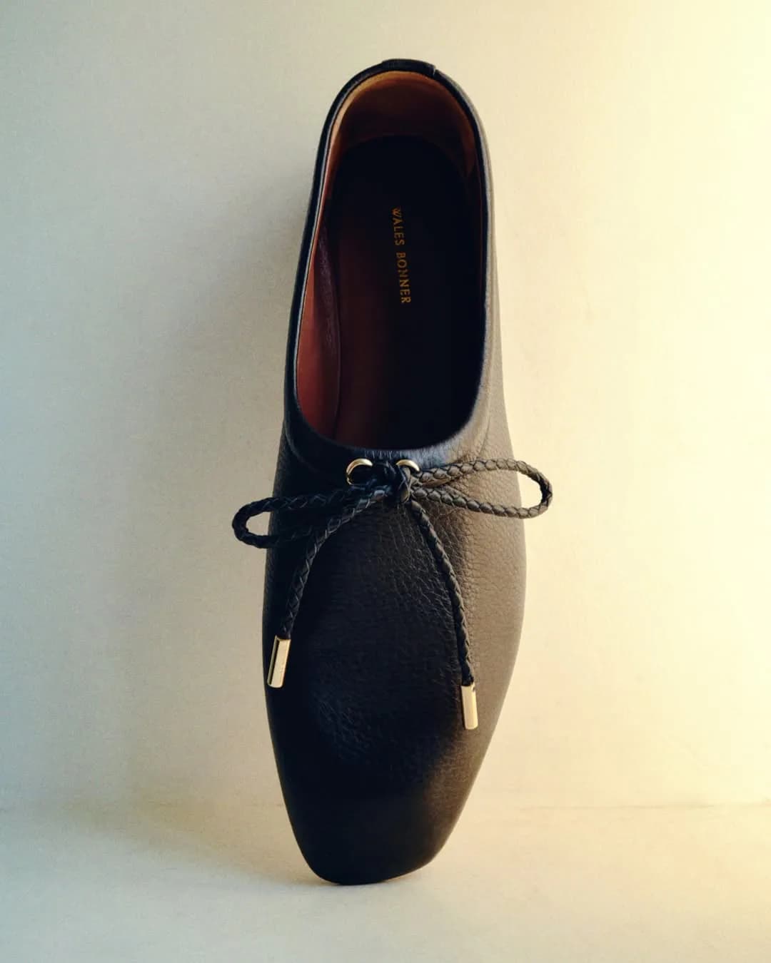 Wales Bonner’s Julien Slipper in Black Deerskin and Olive Suede — additional view 1