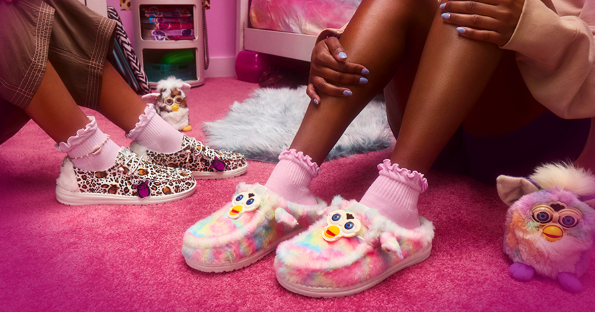 HEYDUDE Unveils 2025 FURBY Collection With $69 Rainbow Mule in US Launch