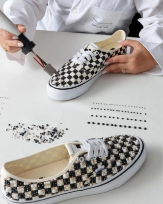 Mattias Gollin turns the Vans Authentic into a $750 Pearl-covered art sneaker