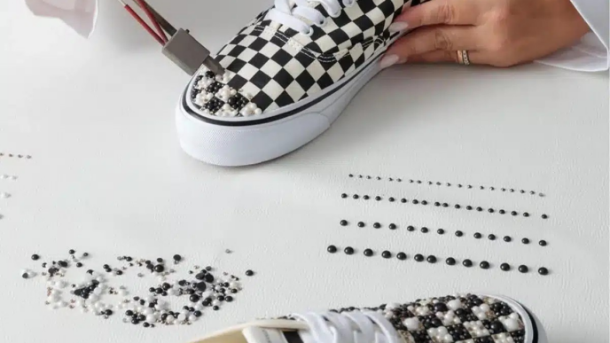 Mattias Gollin turns the Vans Authentic into a $750 Pearl-covered art sneaker