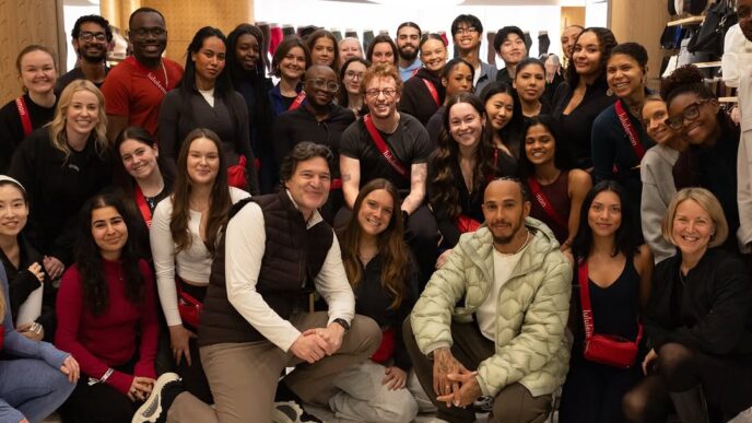Lewis Hamilton Brings Star Power To Lululemon’s Regent Street Flagship