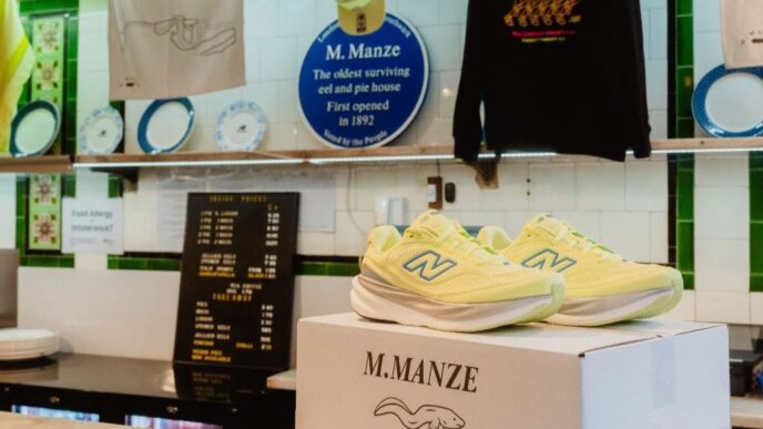 Inside New Balance’s Pie And Mash Takeover For The London Marathon Training Range