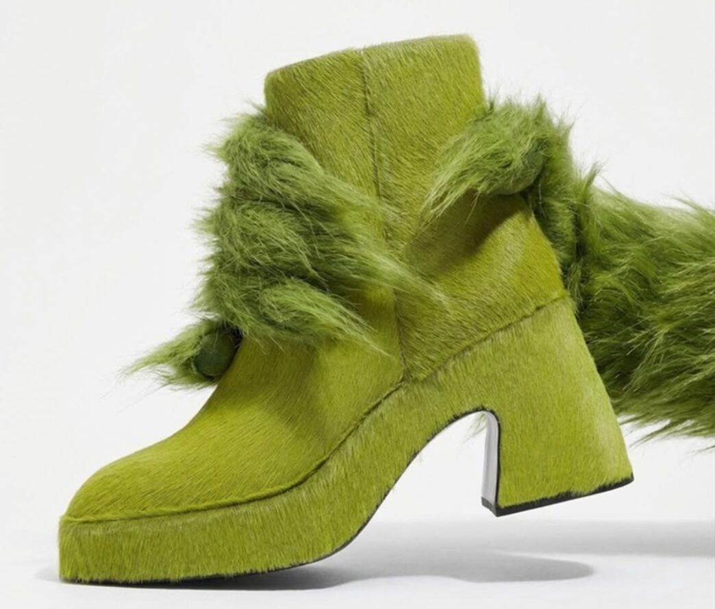 BIMBA Y LOLA’s Shows off New Green Fur Ankle Boot 