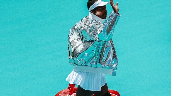 Venus Williams Debuts an 800 Bead Custom Lacoste Jacket at the Miami Open 2026
